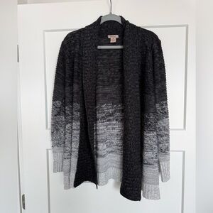 Fresh Black and Gray Gradient Cardigan
